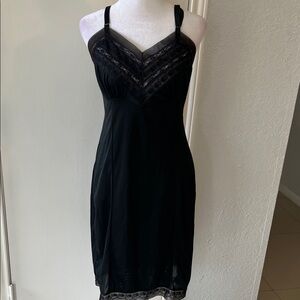 Penney Gaymode vintage Elegant Black Lace Slip Dress